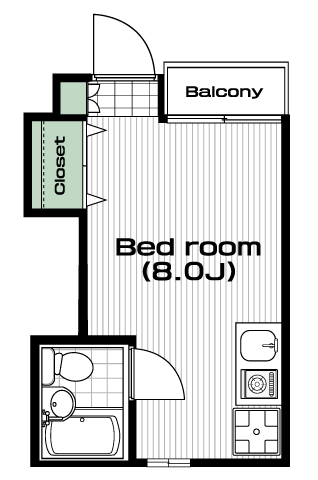 白楽駅の賃貸 43,000円 間取り図