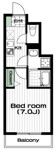 二子新地駅の賃貸 87,000円 間取り図