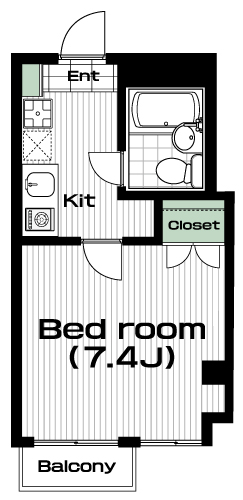 玉川学園前駅の賃貸 47,000円 間取り図