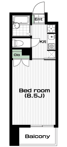 大岡山駅の賃貸 85,000円 間取り図
