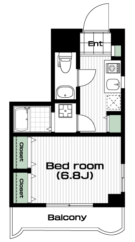 国立駅の賃貸 70,000円 間取り図
