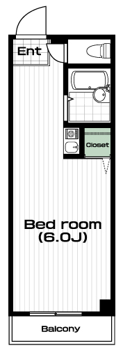 仙川駅の賃貸 60,000円 間取り図