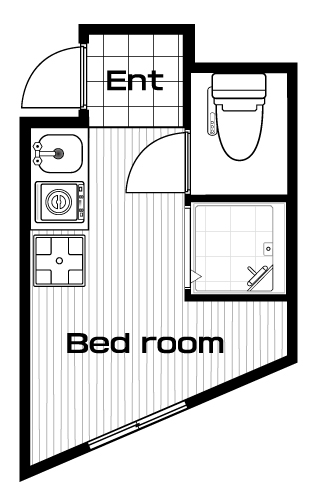 三軒茶屋駅の賃貸 55,000円 間取り図