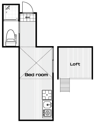 白楽駅の賃貸 42,000円 間取り図