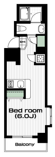 早稲田駅の賃貸 90,000円 間取り図