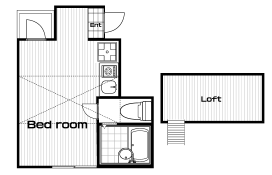 六郷土手駅の賃貸 60,000円 間取り図