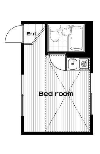 富士見台駅の賃貸 38,000円 間取り図