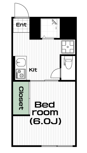 白楽駅の賃貸 52,000円 間取り図