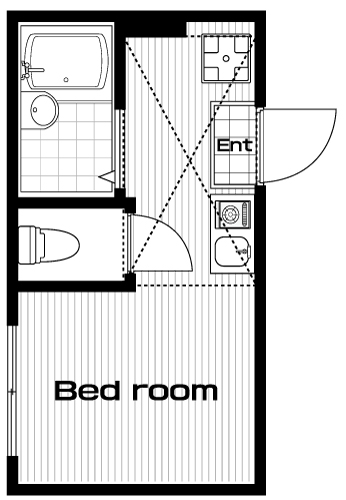 国立駅の賃貸 49,000円 間取り図