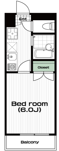 仙川駅の賃貸 65,000円 間取り図