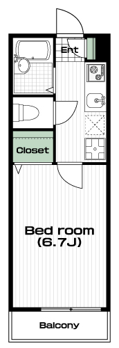東伏見駅の賃貸 64,000円 間取り図