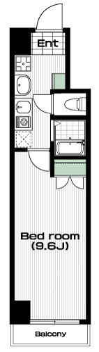 早稲田駅の賃貸 99,000円 間取り図
