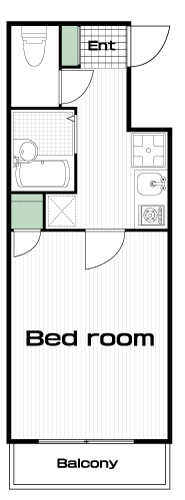 早稲田駅の賃貸 76,000円 間取り図