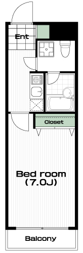 大塚・帝京大学駅の賃貸 55,900円 間取り図