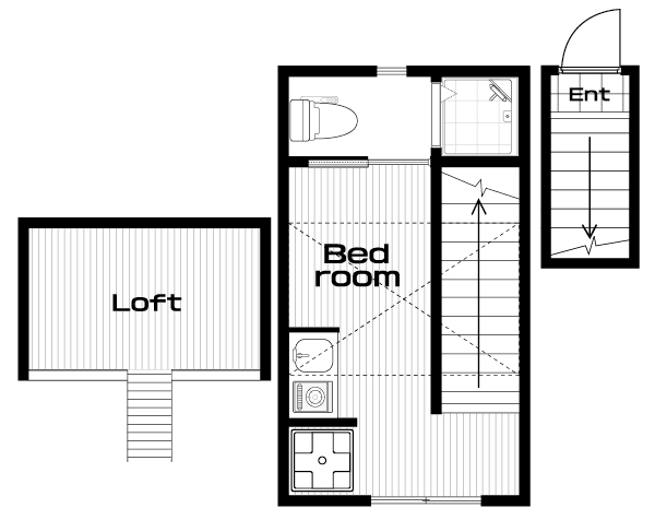 沼部駅の賃貸 60,000円 間取り図