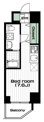 阪東橋駅の賃貸 69,000円 間取り図