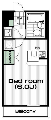 尾山台駅の賃貸 60,000円 間取り図