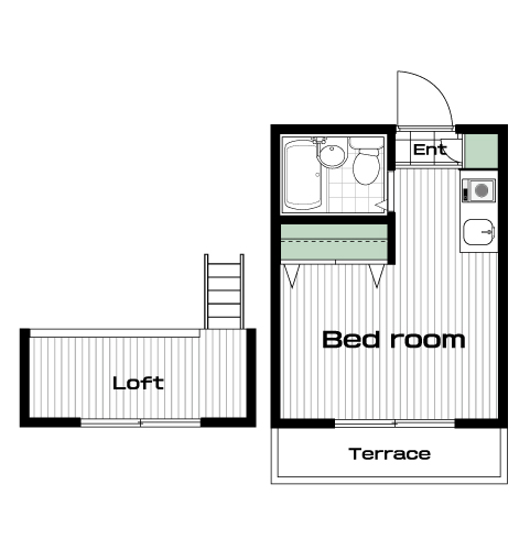 練馬高野台駅の賃貸 49,000円 間取り図