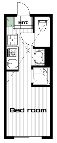 上井草駅の賃貸 58,500円 間取り図