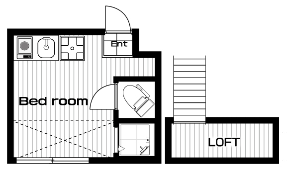 祐天寺駅の賃貸 74,000円 間取り図