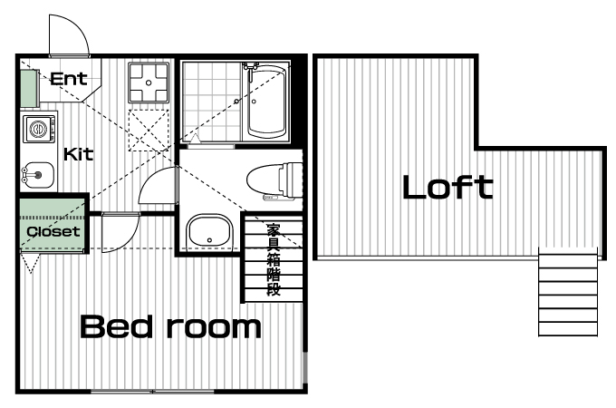 相模大野駅の賃貸 59,000円 間取り図