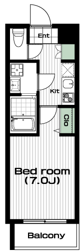 二子新地駅の賃貸 77,000円 間取り図