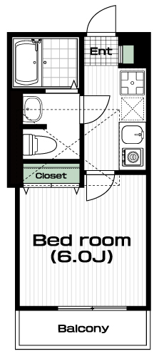 京王堀之内駅の賃貸 58,000円 間取り図