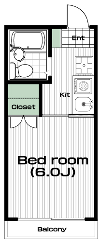 三軒茶屋駅の賃貸 60,000円 間取り図