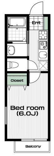 大塚・帝京大学駅の賃貸 65,000円 間取り図