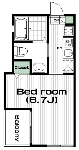 元住吉駅の賃貸 84,000円 間取り図