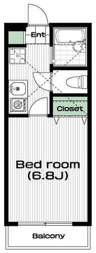 国立駅の賃貸 60,000円 間取り図