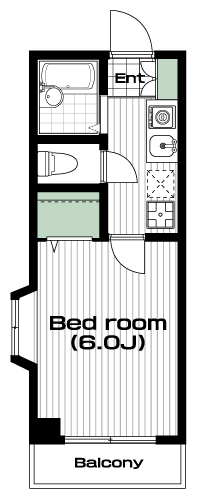 小竹向原駅の賃貸 78,000円 間取り図