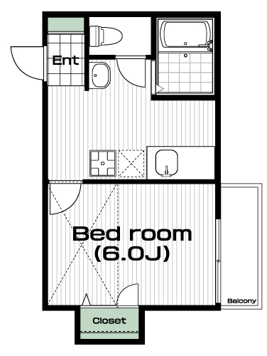 国立駅の賃貸 65,000円 間取り図
