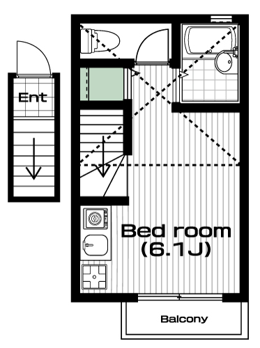桜上水駅の賃貸 71,000円 間取り図