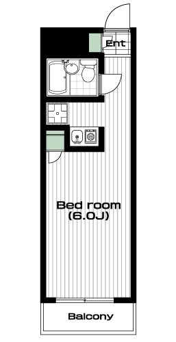 東大前駅の賃貸 68,000円 間取り図