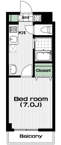 日吉駅の賃貸 70,000円 間取り図