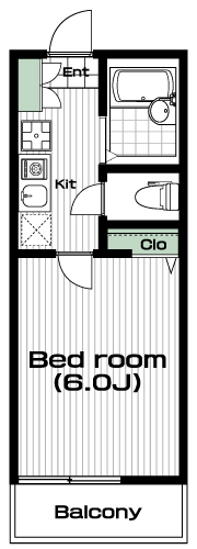 三ツ沢下町駅の賃貸 61,000円 間取り図