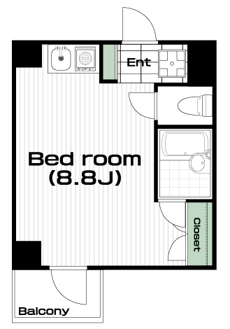 国立駅の賃貸 80,000円 間取り図