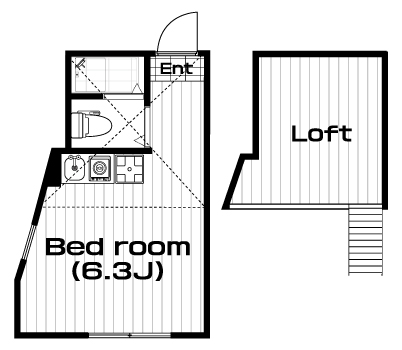 白楽駅の賃貸 53,000円 間取り図