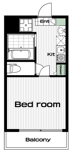 大倉山駅の賃貸 70,000円 間取り図