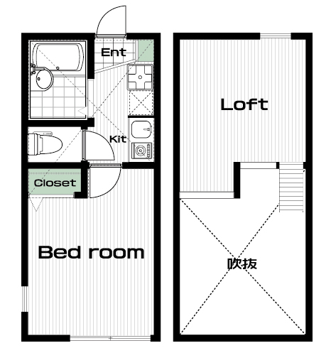 読売ランド前駅の賃貸 53,000円 間取り図