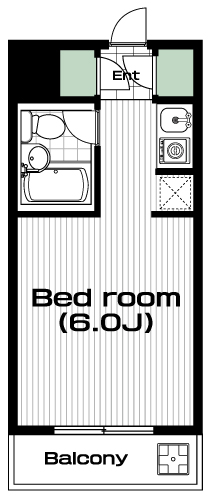 元住吉駅の賃貸 44,500円 間取り図