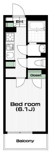 西八王子駅の賃貸 64,000円 間取り図