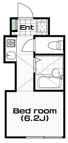 中井駅の賃貸 68,000円 間取り図