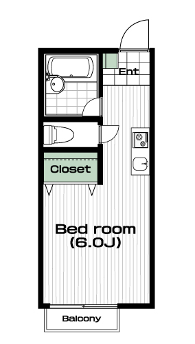 片倉町駅の賃貸 55,000円 間取り図