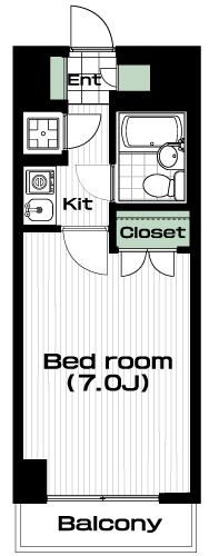 二子玉川駅の賃貸 67,000円 間取り図