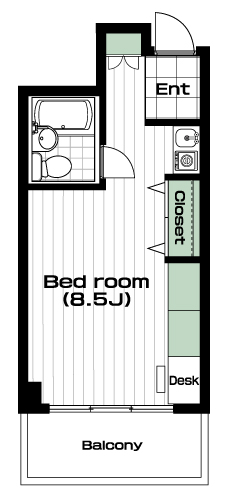 読売ランド前駅の賃貸 52,000円 間取り図