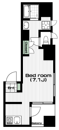 武蔵関駅の賃貸 76,000円 間取り図