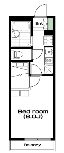 獨協大学前駅の賃貸 55,000円 間取り図