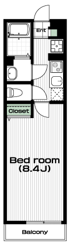 恋ヶ窪駅の賃貸 80,000円 間取り図